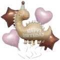 5-teiliges Geburtstagsballon-Set mit Dinosaurier- Herz- und Sternfolienballons - Retro Dinosaurier Stil 4