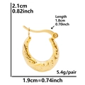 Vintage 18k gold-plated U-shaped hoop earrings with floral engraving and 2.1cm outer diameter - D218-Gold Vintage Carved U-shaped Ear Buckle