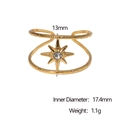 Detail view of 18k gold star ring with 17.4mm inner diameter and 13mm height - Gold