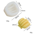 White silicone banana cluster mold and finished yellow fruit wax for DIY candle making - C7 Whole Bunch of Bananas