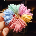 Colorful woven mini hair ties for kids in mint, pink, and yellow variety pack - 5# Light Color Series Approx 100Pcs