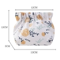 Mini white waterproof floral makeup pouch with yellow flowers and 13cm dimension labels - Drawstring Style / Yellow Rose