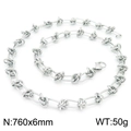 Zilveren roestvrijstalen ketting met geometrische knoop, afmeting 760x6mm - 76CM / Zilveren Ketting (KN228593-Z) / Zilver