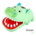Green Hippo Dentist Game Toy with red mouth and white plastic teeth for kids party - Biting Bear/Hippo / Green