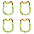 Detailed set of four mint green cartoon cat plastic snap hooks with red ear accents - 1pc/pack / Green