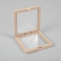 Square beige jewelry display box with transparent PE film and floating membrane - Inner Box / 7*7*2cm / Apricot