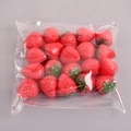 Miniature dollhouse strawberry model set with realistic texture and green leaves - Strawberry
