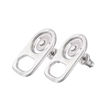 Unique soda tab earrings in polished titanium steel for street style fashion aesthetics - Silver Soda Can Pull Tab Style (XYE0007)