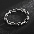 Pulsera para hombre de acero de titanio plateado con diseño de clip y cierre de langosta - Color Acero / 18cm