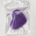 Purple heart-shaped konjac cleansing sponge in clear resealable packaging - Purple Heart