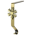 Support de chaussette de Noël flocon de neige en bronze pour manteau de cheminée - Style Flocon de Neige Bronze Antique (CJ009)