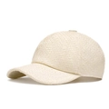 Handwoven straw baseball cap in creamy white finish for summer sun protection - Adjustable / Off White