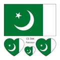 Tatuaje temporal bandera Pakistán, pegatina de brazo con corazón para eventos. - Pakistán