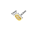 Golden double-loop connector for DIY jewelry, measuring 16.5mm by 9.3mm in stainless steel - Gold 16.5mm