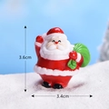 Miniature Santa Claus figurine with red suit and gift bag for Christmas DIY decor, 3.6cm tall - No.13 Waving Santa Claus