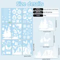 Size details of 9-sheet white Christmas window clings featuring Santa and reindeer motifs - Christmas Snow Scene (QC3007) / 20X30cm*9 Sheets