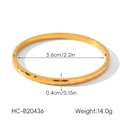 Detail view of 18k gold stainless steel bangle showing 5.6cm diameter and 0.4cm width specs - Gold Slim Style ID 5.6cm (HC-B20436)