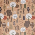 Forest theme gift wrapping paper with pine trees and rainbow patterns in Morandi tones - 50*70CM / Pine Branch Holly / 1 Sheet