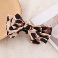 Elegante haarklem met gebreide strik en luipaardprint voor knotjes en paardenstaarten - Luipaardstijl C