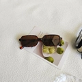 Retro rectangular sunglasses with dark tortoiseshell frames and brown lenses for women - Tortoise Frame Tea Lens
