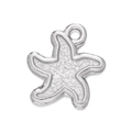 Starfish shaped silver stainless steel pendant with textured finish for DIY jewelry - 518# Textured Starfish Pendant Only / 14*15mm (2 Pieces/Pack) / Steel
