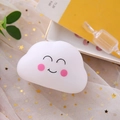 Cute white cloud night light with smiling face design and warm background setting - White Cloud (Button Battery Model) / White