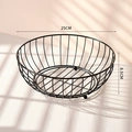Panier à fruits minimaliste en fil métallique noir avec design rond et petits pieds - Moyen (25x8.5cm) / Noir