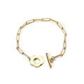 Dettaglio di un bracciale in acciaio inossidabile placcato oro 18k con chiusura a fiore - Braccialetto a Fiore (TB5032)