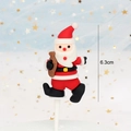 6.3cm Santa Claus soft glue cake topper with stars background for Christmas decor - 7# Soft Glue Santa with Flask