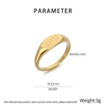 Detailed macro view showing the 6mm width and laser-engraved 11:11 pattern on gold ring - US 7 / Gold 11:11 Digital Signet Style (KR111089-KLX) / Gold