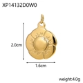 Vista detallada del colgante de pétalo dorado de 2,0cm por 1,6cm sobre un fondo blanco - Pétalo Dorado XP14132D0W0