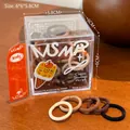 Neutral earth tone seamless elastic hair bands set in a clear MSMP square gift box - 6x6x5.8cm Boxed / Multicolor Cone Cat