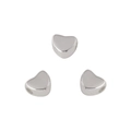 Tre perle CCB a forma di cuore argento per la creazione di gioielli fai da te - Superficie Liscia / Argento