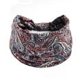 Bandeau large élastique avec motif paisley vintage bleu pour yoga et sport féminin - Bleu Vintage Paisley (#104)