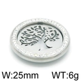 Ciondolo albero della vita in acciaio inossidabile argento con cristalli, 25 mm - Stile Colore Acciaio 25mm (KLJ3587-Z)
