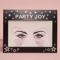 Pink butterfly face rhinestones sticker set with heart and round crystals for eyes - HF-163-Pink Butterfly Wing Style