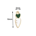 Cute white heart-shaped carrot charm with gold-plated metal frame for DIY jewelry - White Radish