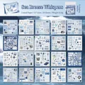 DIY decorative stickers Sea Breeze Whispers theme blue white aesthetic 20 sheets - Sea Breeze Whispers