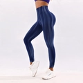 Legging de yoga bleu foncé taille haute avec finition métallique brillante pour le fitness - S / Bas / Bleu Violacé Fluide