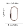 Polished silver metal oval carabiner clasp with size and weight measurement details - Silver Oval Spring Clasp Style (DBN015-2)