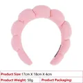 Pink plush sponge cloud headband for skincare and makeup with soft towel texture - 33# Towel Cloth Watermelon Pink Headband