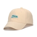Beige cotton canvas baseball cap featuring green Nice letter embroidery for casual wear - Off White