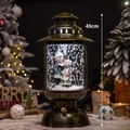 Vintage 40cm Christmas snow globe lantern with snowman family model decoration - Kerosene Lamp - Black Gold