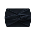 Elastic navy blue wide yoga headband with cross knot design for women fitness and running - Navy Blue