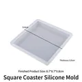 Translucent square silicone mold for DIY epoxy resin coaster with 8.7cm inner dimension - Single - Square Coaster