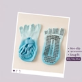 Calcetines de yoga con cinco dedos degradado azul y silicona antideslizante corazón - 36-42 / Degradado Azul Cielo