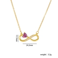 Collana in acciaio al titanio con pendente infinito dorato e cuore rosa incastonato - Cuore Viola (A2015)