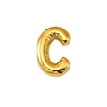Polished 18K gold bubble initial C pendant with a shiny metallic inflatable effect - Letter C (Gold)