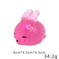 Pink glitter rabbit squeeze toy with dimensions 6cm x 4.5cm and 34.2g weight - Large Glitter Rabbit 34.2g