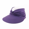 Deep purple wide brim open top sun hat with concentric stitching for outdoor activities - One Size / Deep purple